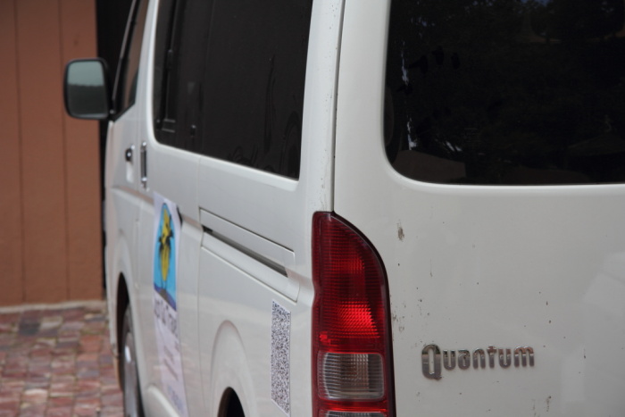 Toyota Quantum 10 seater vehicle ready to depart from South Africa