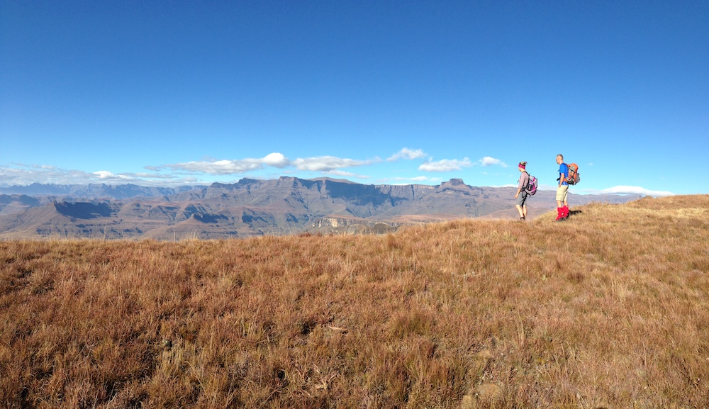 views from the amphitheatre hiking trail in drakensberg south africa