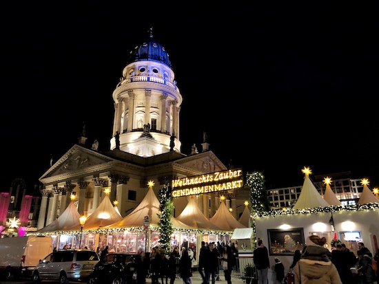 gendarmenmarkt christmas market at night in berlin 