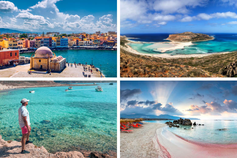 see chania, balos beach, gramvousa island and pink sand beach elafonissi on a 3 days in crete itinerary without a car