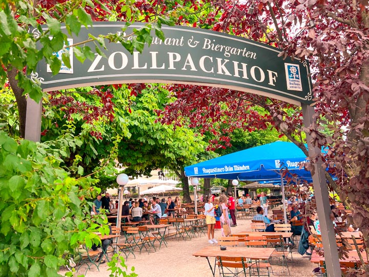 the zollpackhof beer garden in the city centre of berlin mitte