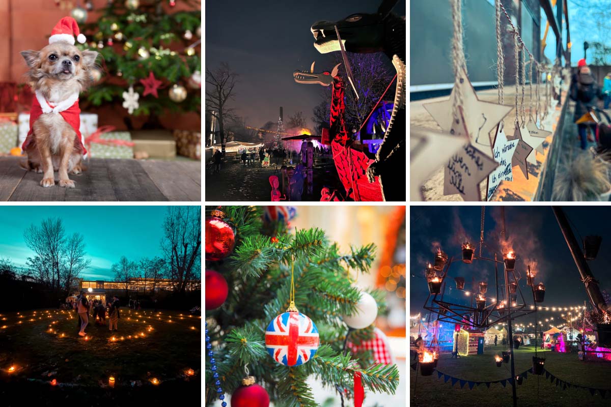 a collage of unique christmas and advent markets in berlin germany