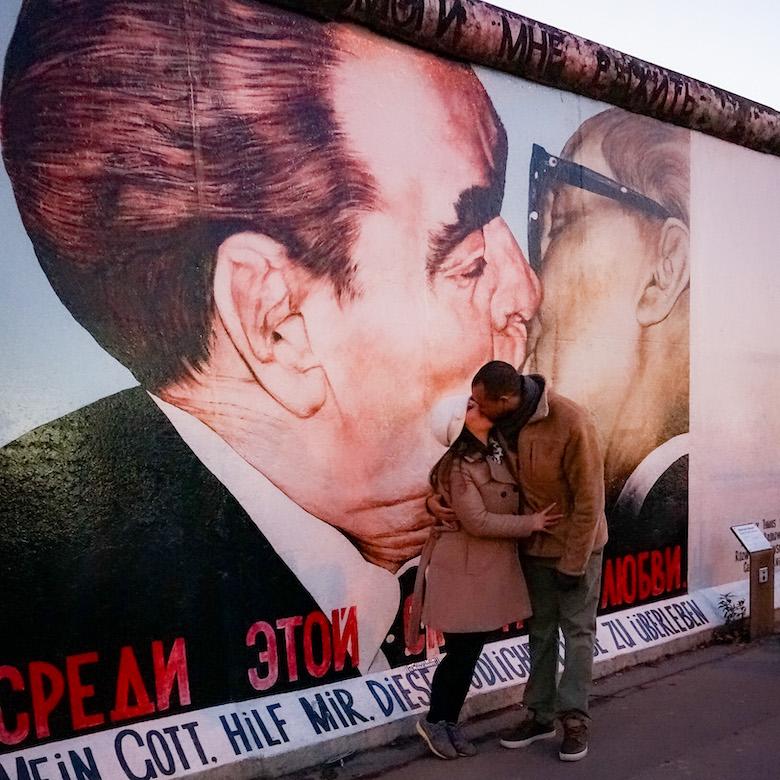 berlin wall famous kiss graffiti