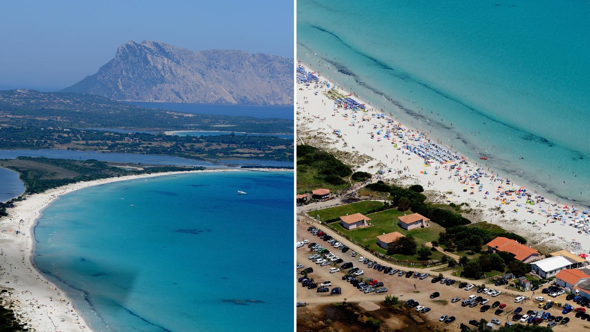 aerial photos of family-friendly la cinta beach within walking distance of san teodoro town