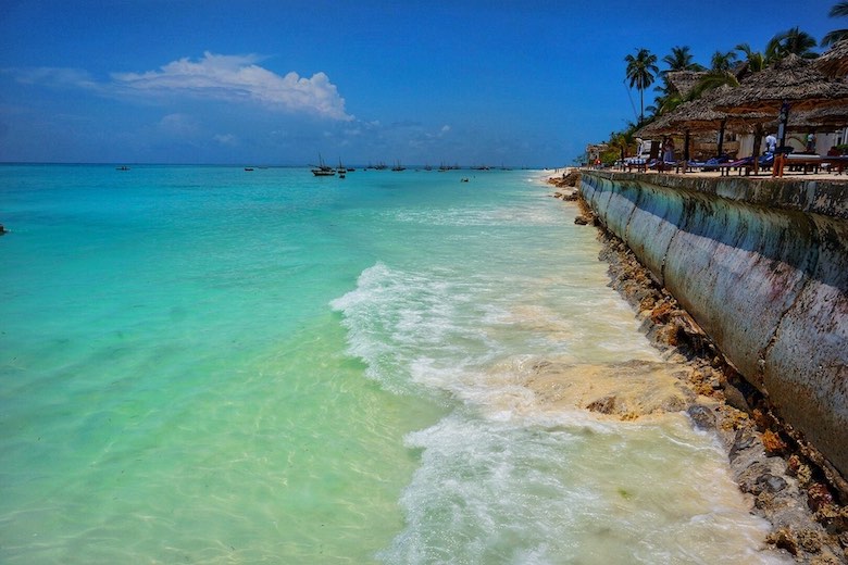 crystal clear waters of nungwi beach on zanzibar island