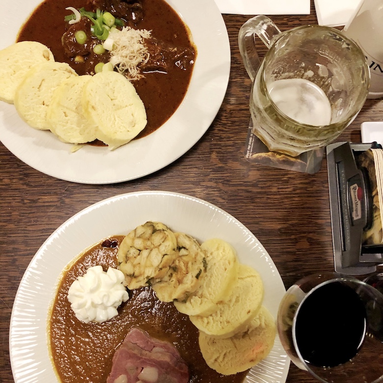 beef goulash is a traditional and authentic czech dish to try in prague