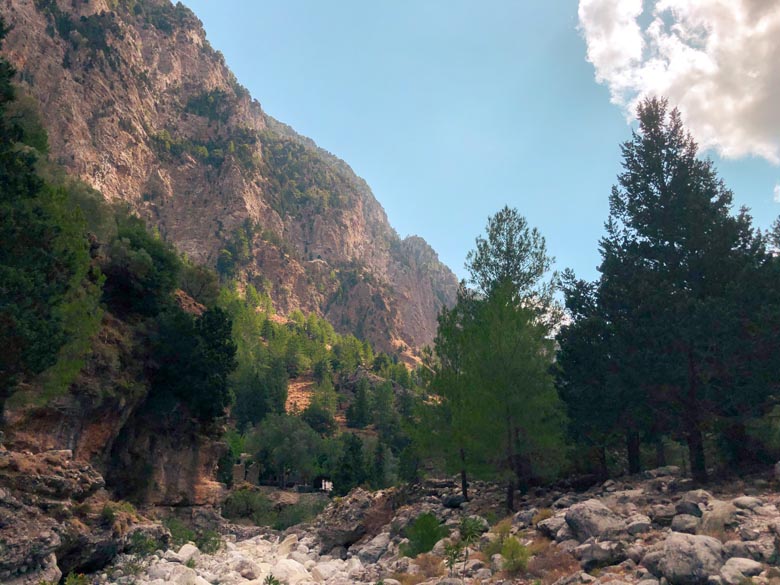 what the samaria gorge hiking trail looks like in september and october during autumn in crete