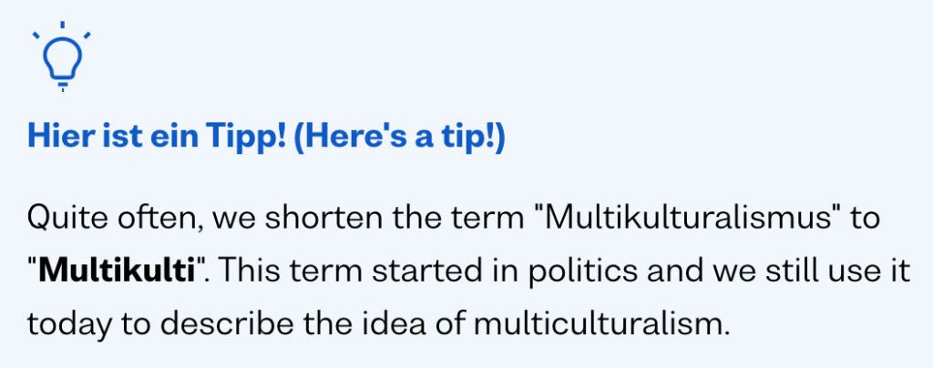 busuu app german explanation for the word multikulturalismus