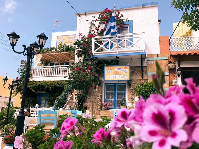 an old restaurant (san giorgio restaurants) building in old town malia near stalis in crete greece