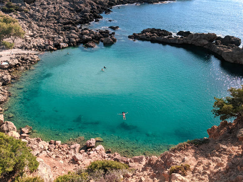 drone photography of voulolimni beach in crete 