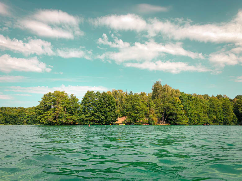 grosser werder island in the middle of liepnitzsee is a popular day trip and one of the most beautiful lakes in berlin