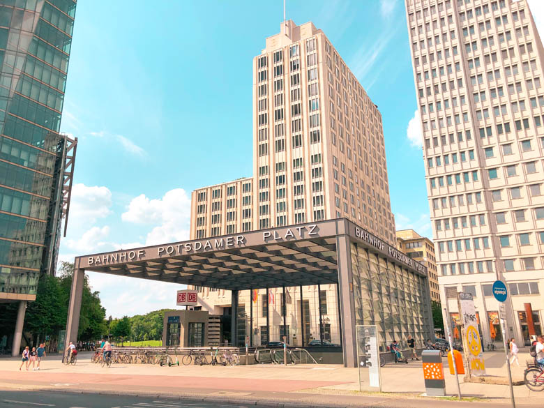 visiting potsdamer platz in berlin during coronavirus pandemic and its empty streets