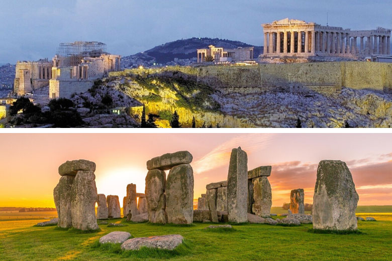 virtual tour of top unesco world heritage sites in europe like stonehenge and the acropolis of athens in greece