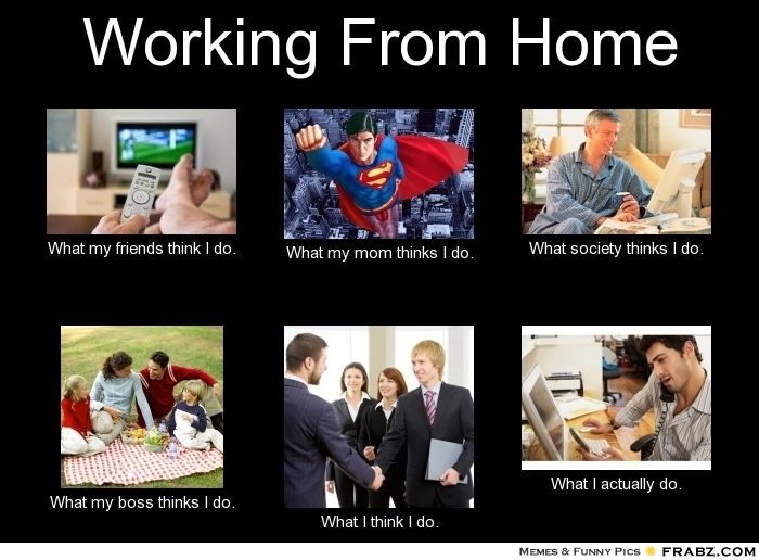 working from home meme what people think i do vs what i actually do