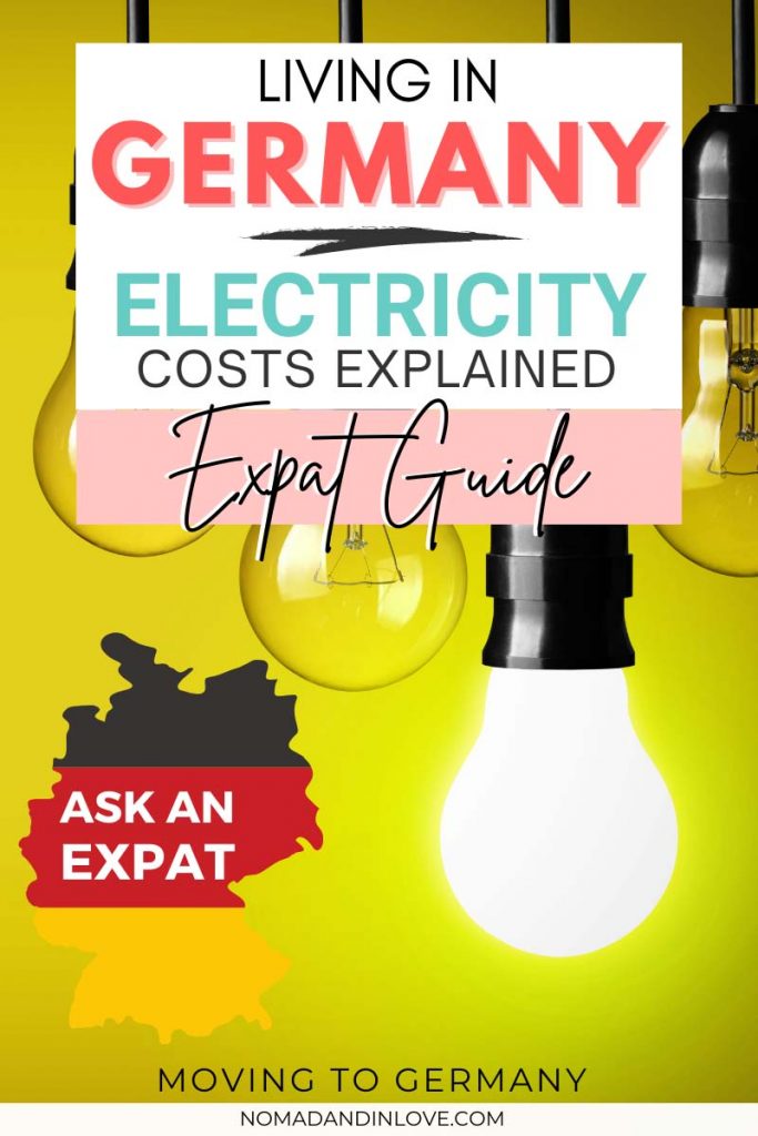 pinterest save image for an expat guide explaining how electricity in germany works 