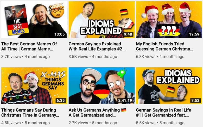 get germanized youtube channel videos