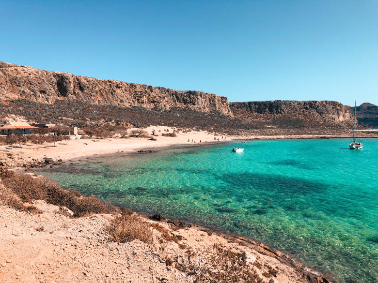 the clearest water you'll find on crete is at gramvousa island