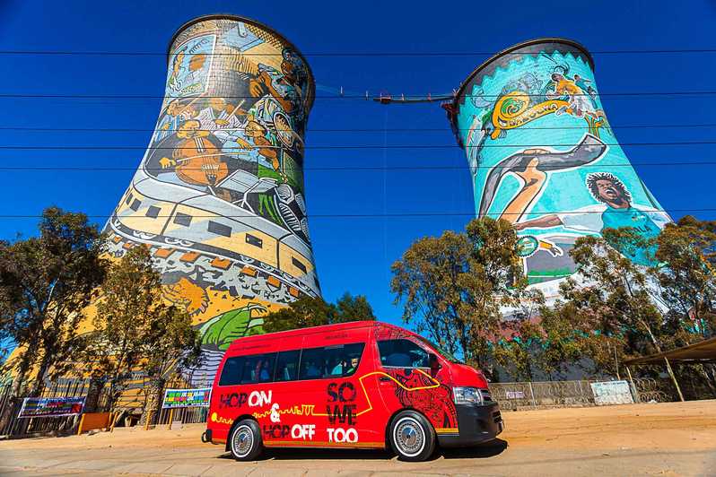 guided tour bus in front of soweto tours in johannesburg south africa