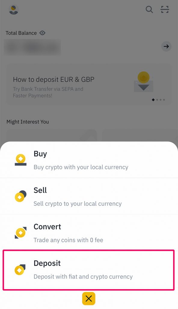 guide on how to deposit with fiat in usd and crypto currency to binance