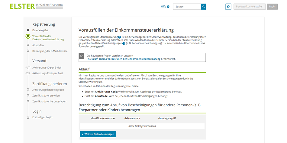 give ELSTER permission to retrieve your German income tax certificates