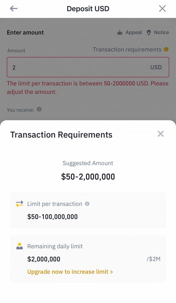 crypto minimum deposit