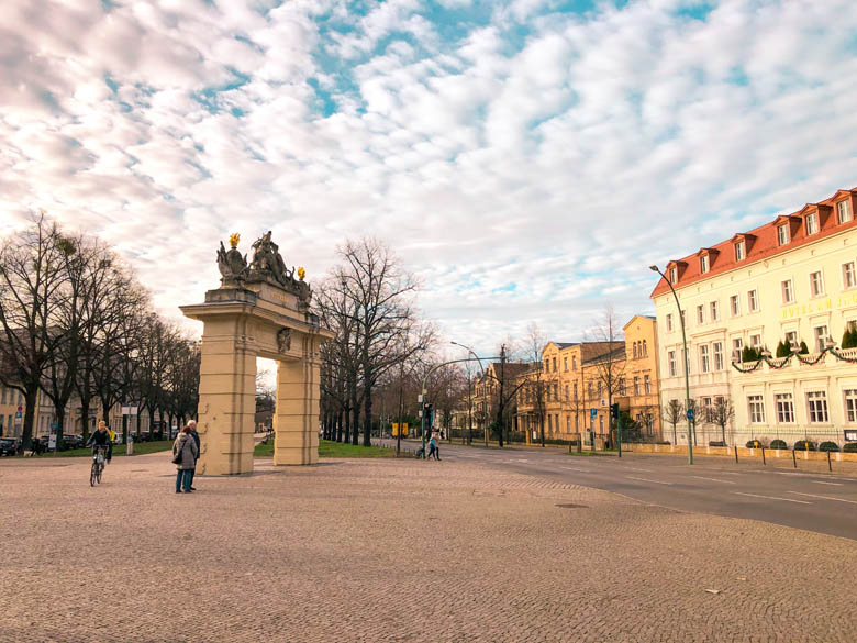 jagerstor is the oldest royal city gate that leads to sanssouci in potsdam germany