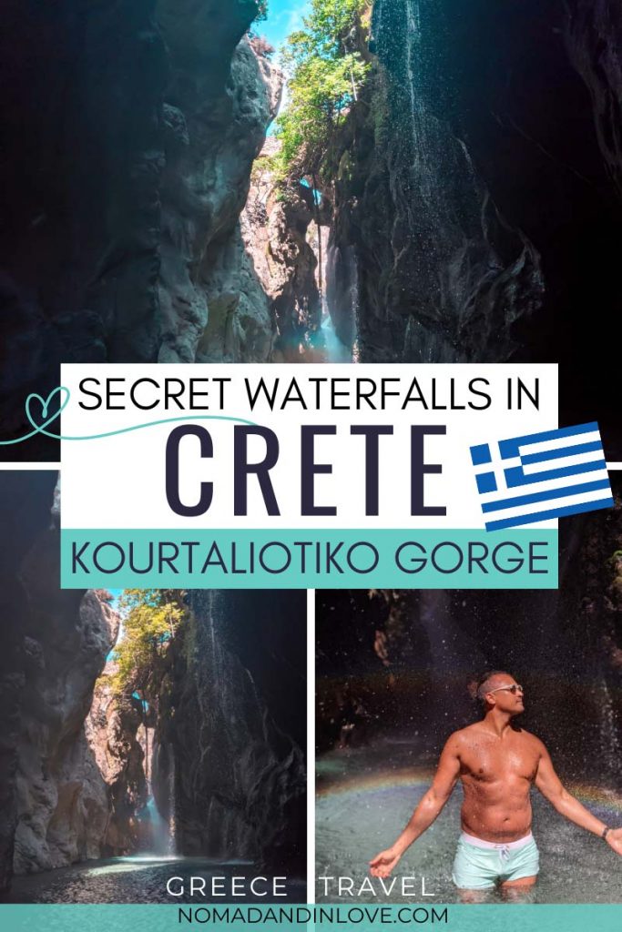 a travel guide to see secret waterfalls in crete greece