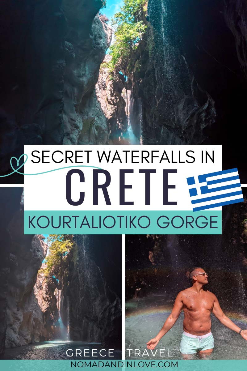 a travel guide to see secret waterfalls in crete greece