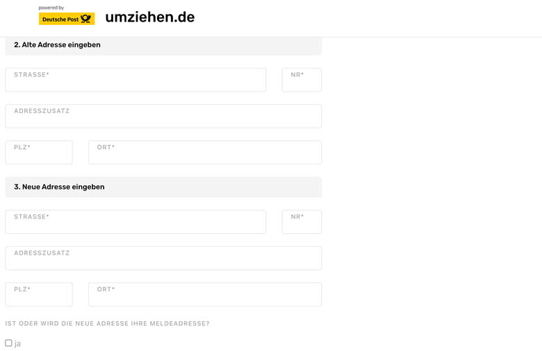 online form to redirect your mail from your old to new address in germany with deutsche post mail forwarding 