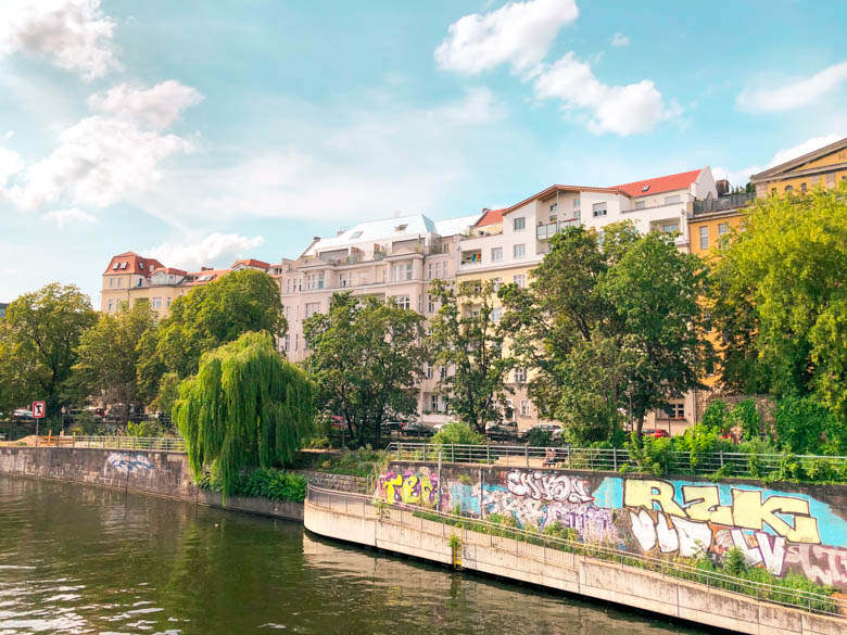 view of apartments in moabit district in berlin along the spree river