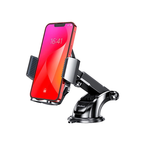 a mobile phone holder with a mobile device inserted