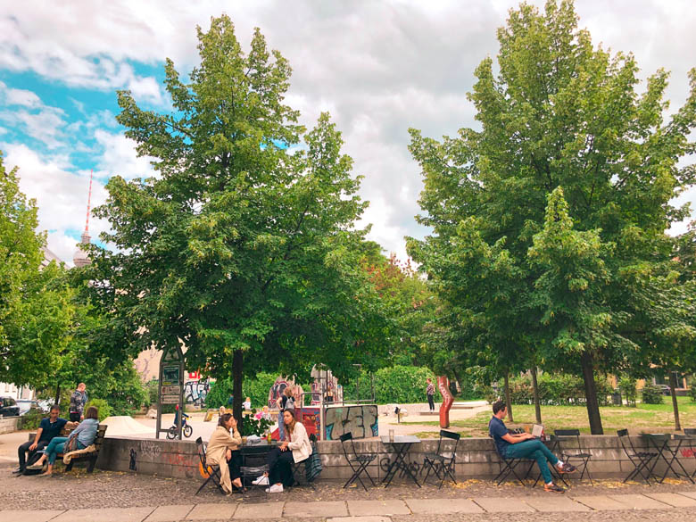 outdoor seating for bars and pubs in berlin germany during coronavirus times