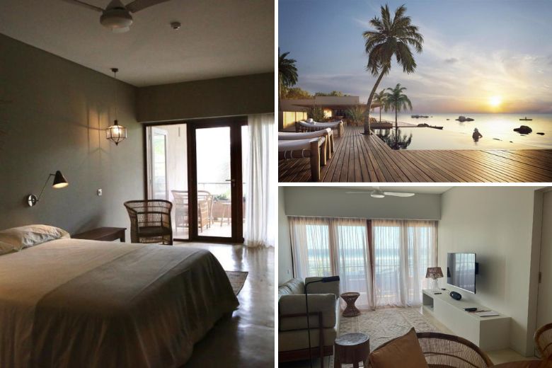 a collage of Kirimizi Hotel one of the best Pemba beach hotels