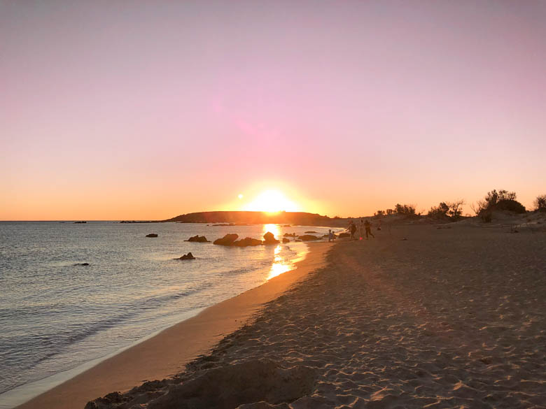 pink sunset photos at elafonisi beach in greece