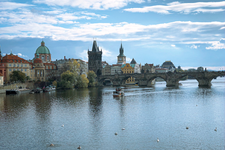 views over prague and vltava river