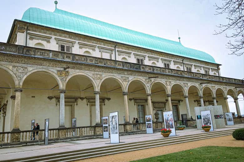 an art exhibition at queen anne's royal summer palace seen on a free prague walking tour