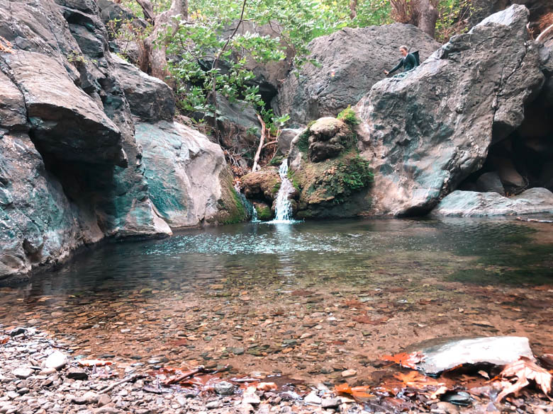 a small waterfall in sitia unesco global geopark in crete