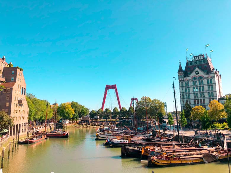 best viewing points of maas river and city of rotterdam