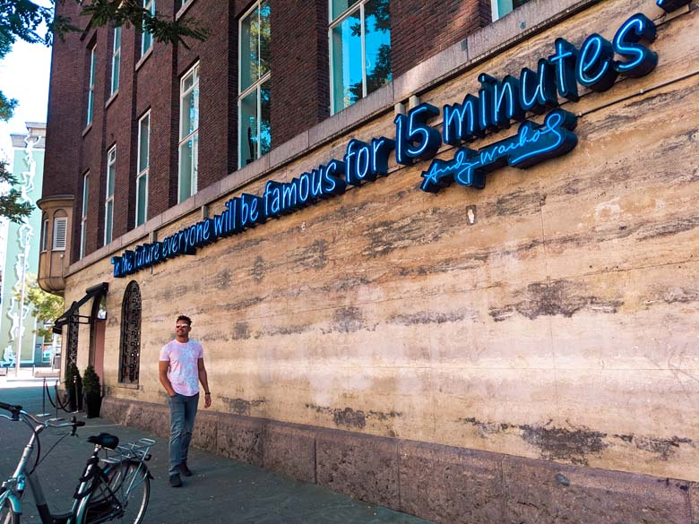 everyone will be famous neon light sign in rotterdam is a top attraction and instagrammable photo spot