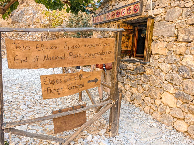 the exit or southern entrance of samaria gorge national park in crete