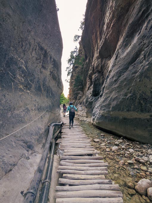 a woman on a samaria gorge hike tour