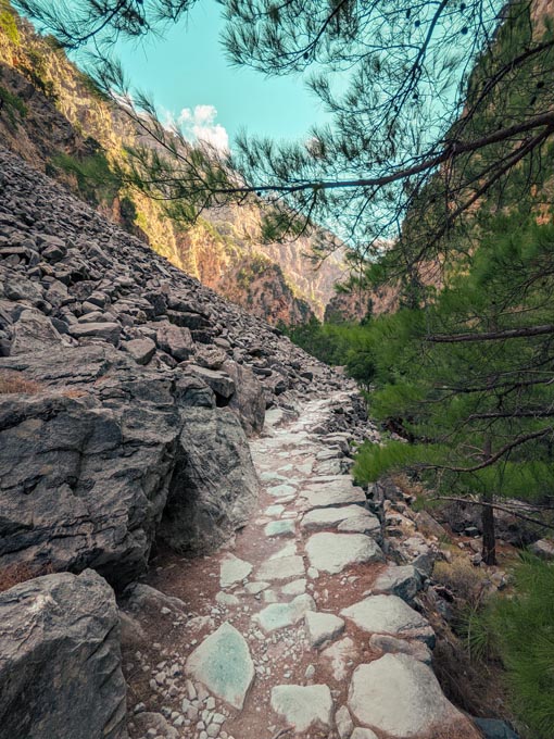 a rocky hiking path in south crete