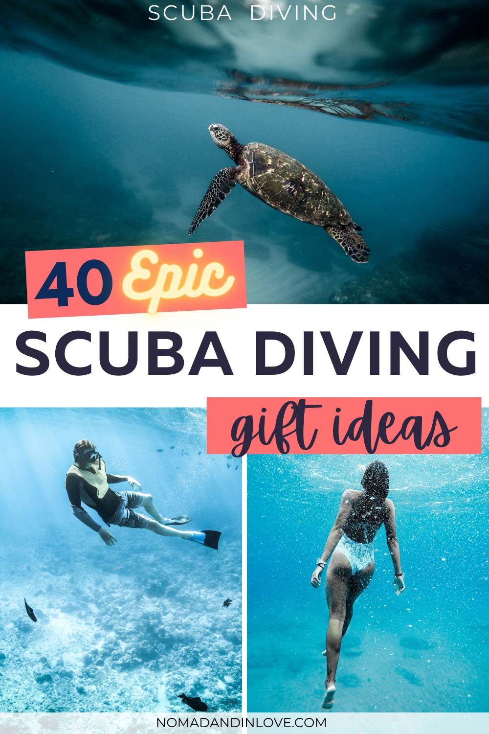 pinterest save image for 40 gifts for scuba diver ideas