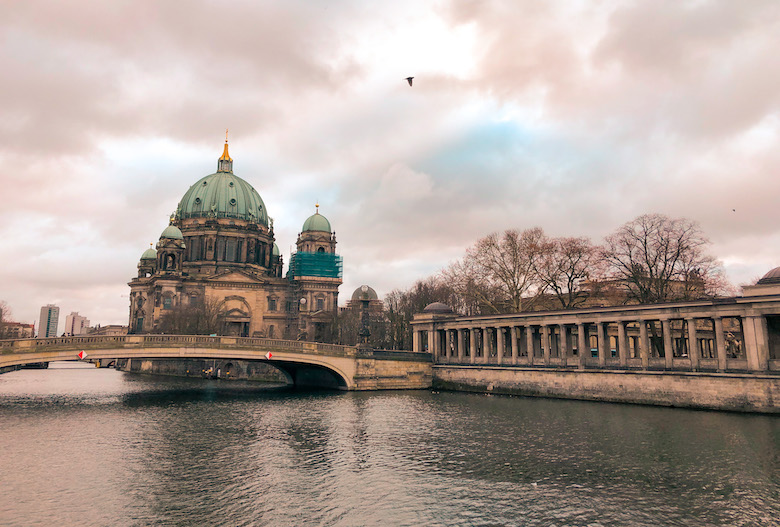 berlin mitte district with view of the spree river and berliner dom catheral