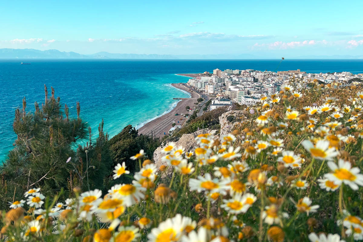 a view of the west coast of rhodes old town from st stephens hill