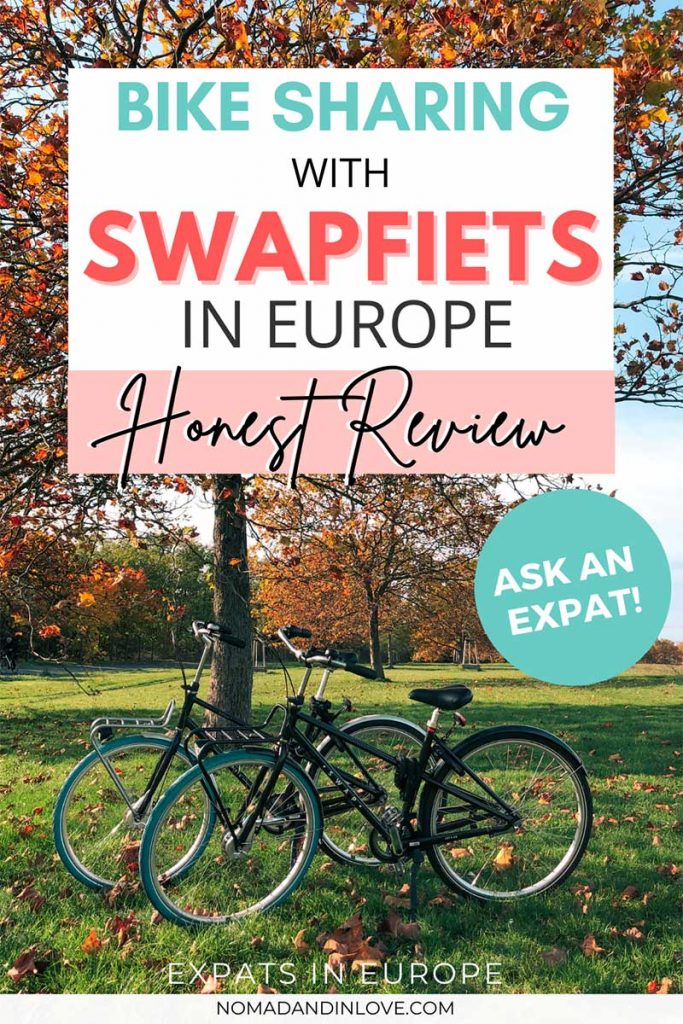 pinterest save image for biking sharing in europe with swapfiets, an honest review