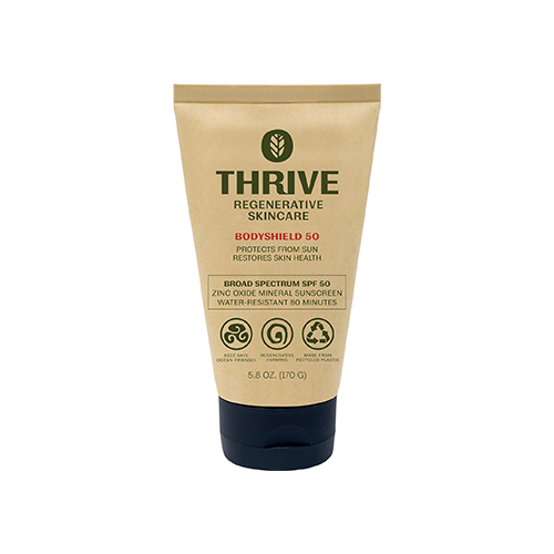 a tube of Thrive eco-friendly and reef-safe sunscreen