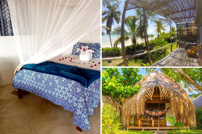 a collage of Baobab Beach Vilanculos cheap Vilanculos beach accommodation