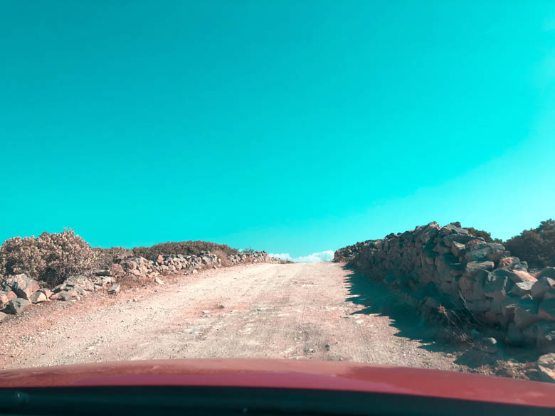 bad road conditions on crete island in greece