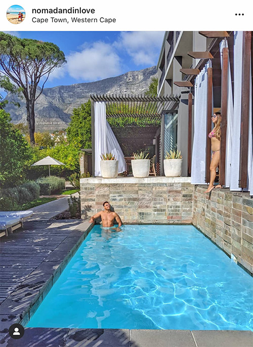 view of table mountain from a boutique hotel in kloof nek cape town